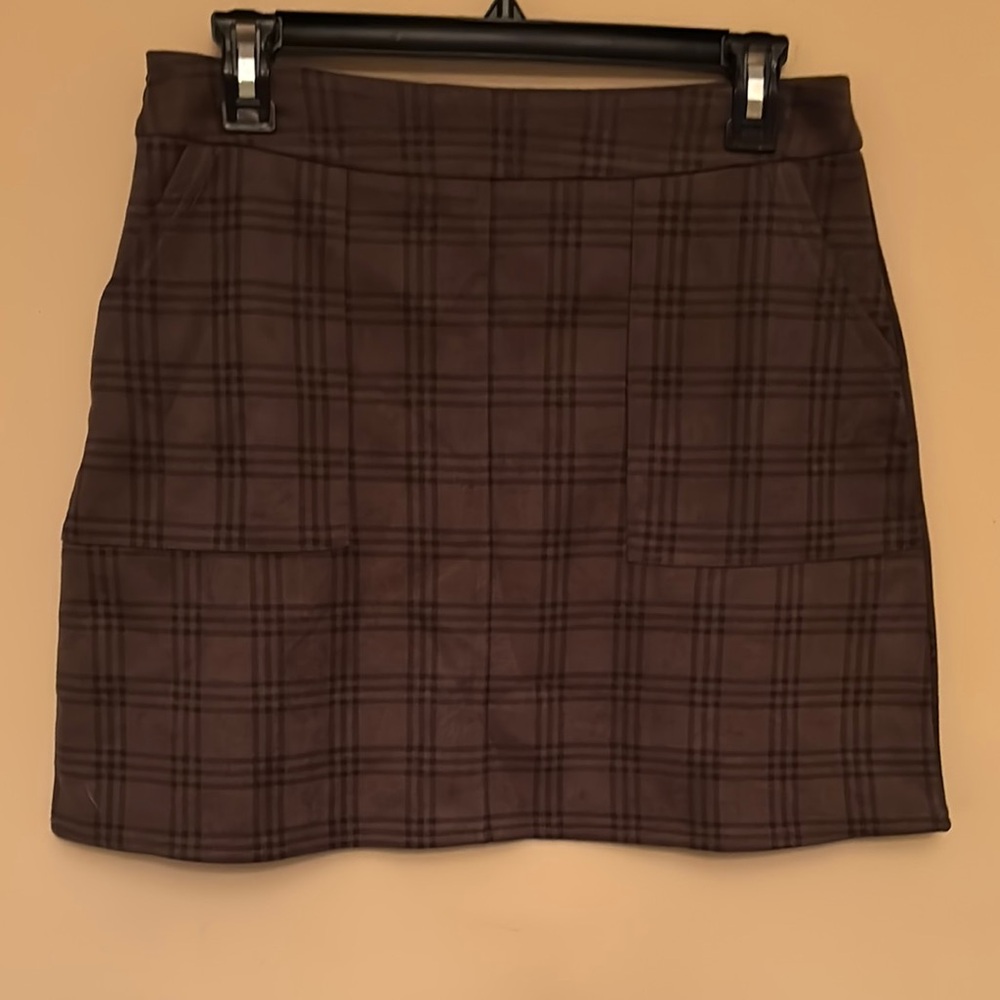 NiMin Plaid Brown Skirt Size Medium